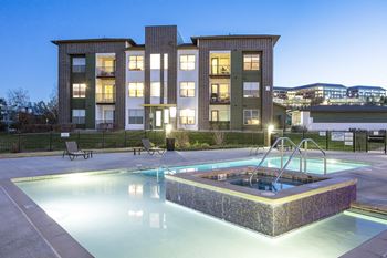 Twilight exterior view at Rockvue, Colorado, 80021